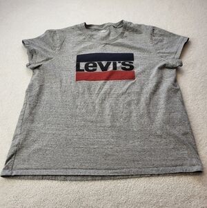 Levi's Gray Tee Shirt Short Sleeves Iconic Levi's Graphic Size XL